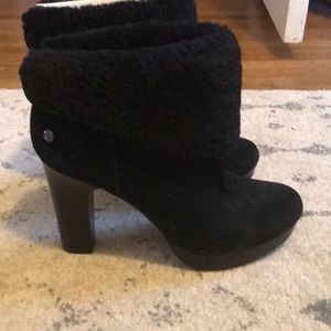 Ugh booties with heel